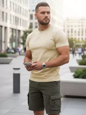 Pánske tričko DSTREET RX5676 BÉŽOVÁ