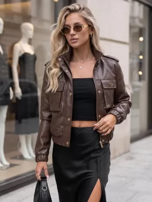 Dámska bunda DSTREET TY5874 HNEDÁ