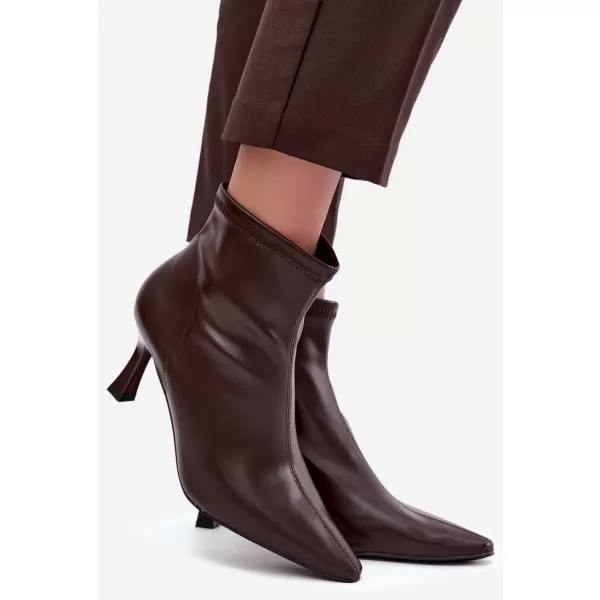  Dámske členkové topánky BOTO 7107 CHOCOLATE 