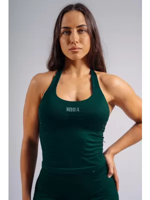 Halter top so vstavanou podprsenkou NEBBIA PRIMAL 863 DARK GREEN