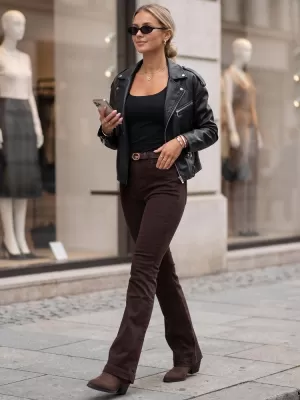 Dámske nohavice DSTREET UY3135 HNEDÁ