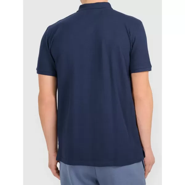  Pánske tričko s golierom 4F WMM00TPTSM0771 NAVY 