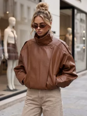 Dámska bunda DSTREET TY6065 HNEDÁ