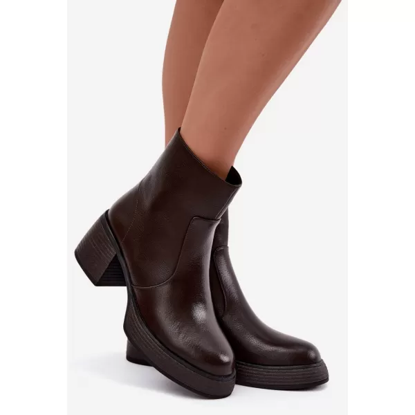  Dámske členkové topánky D&A CR62-3369 DARK BROWN 