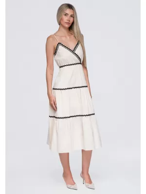Dámske šaty OMBRE OW-DLR-E0006 BEIGE