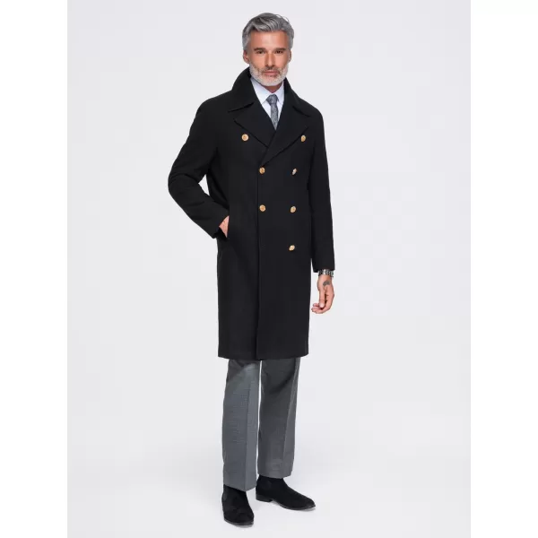  Pánsky kabát OMBRE OM-COWC-0156 BLACK 