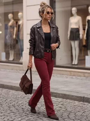 Dámske nohavice DSTREET UY3111 BORDO