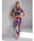 Dámske dlhé legíny premium (nové veľkosti) ALTISPORT VOJ/ALW001LEG05 ČIERNA/RUŽOVÁ