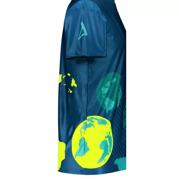  Pánske voľnočasové tričko premium ALTISPORT VOJ/ALM130TR06 NAVY-FLUO YELLOW 
