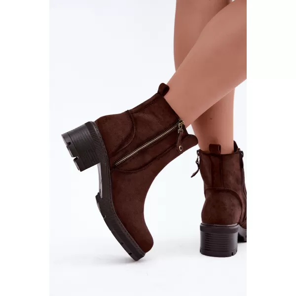  Dámske členkové topánky S.BARSKI HY62-8101 CHOCOLATE 