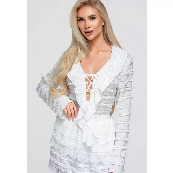  Dámska blúza OMBRE OW-TS-E0067 WHITE 