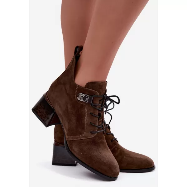 Dámske členkové topánky BOTO 26BT24-383 COFFEE 
