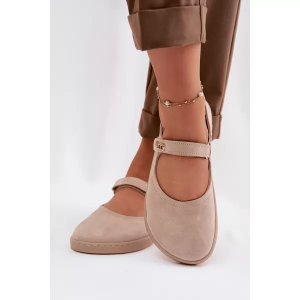  Dámske baleríny ZAZOO 10206 BEIGE 