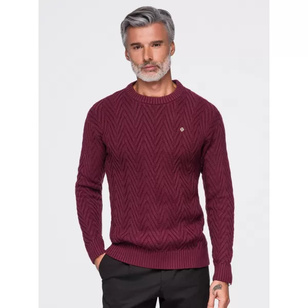  Pánsky sveter OMBRE OM-SWSW-0190 BURGUNDY 