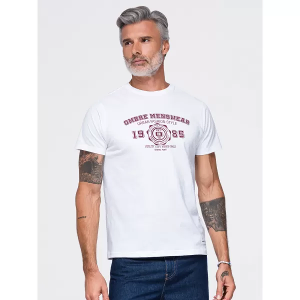  Pánske tričko OMBRE OM-TSPT-0297 WHITE 