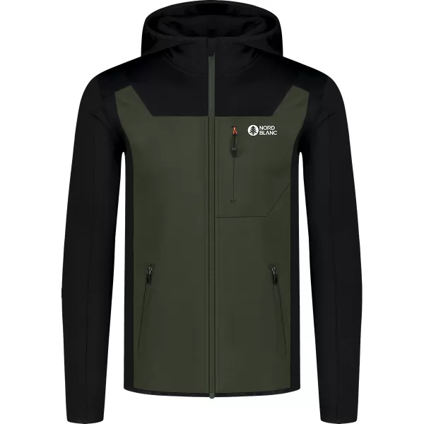  Pánska powerfleece mikina NORDBLANC SPRAWL NBSFM8333 ZELENÁ 