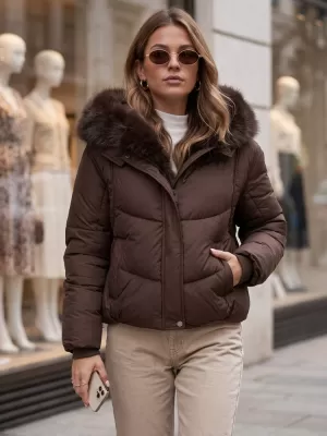 Dámska bunda DSTREET TY5983 HNEDÁ