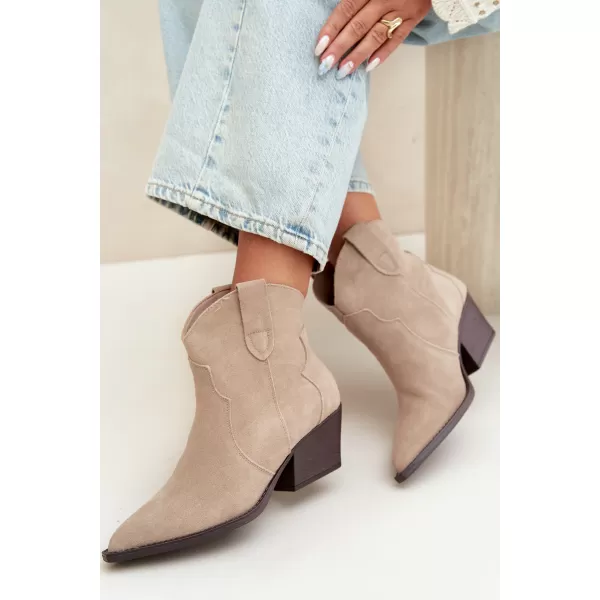  Dámske členkové topánky BOTO 6338 BEIGE 