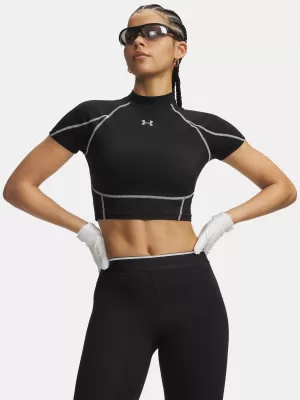 Dámske tričko UNDER ARMOUR HEATGEAR ELITE CROP MCK SS 6014710-008 ČIERNA