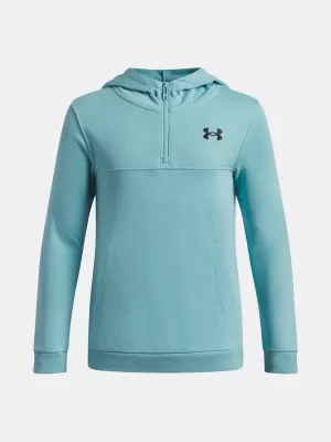 Chlapčenská mikina UNDER ARMOUR RIVAL LW 1/4 ZIP HOODIE 6009316-425 MODRÁ