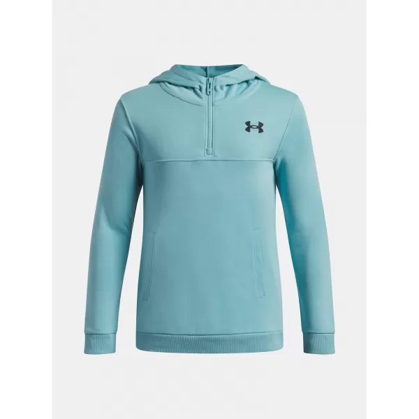  Chlapčenská mikina UNDER ARMOUR RIVAL LW 1/4 ZIP HOODIE 6009316-425 MODRÁ 