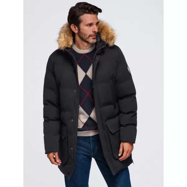  Pánska parka OMBRE OM-JALJ-0310 BLACK 