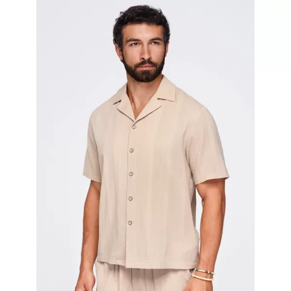  Pánska košeľa OMBRE OM-SHSS-0221 LIGHT BROWN 