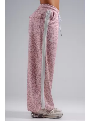Baggy tepláky s leopardím vzorom NEBBIA PRIMAL 865 PINK LEOPARD