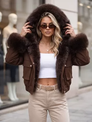 Dámska bunda DSTREET TY5834 HNEDÁ