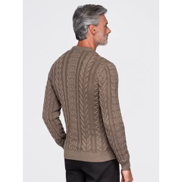  Pánsky sveter OMBRE OM-SWSW-0191 BROWN 