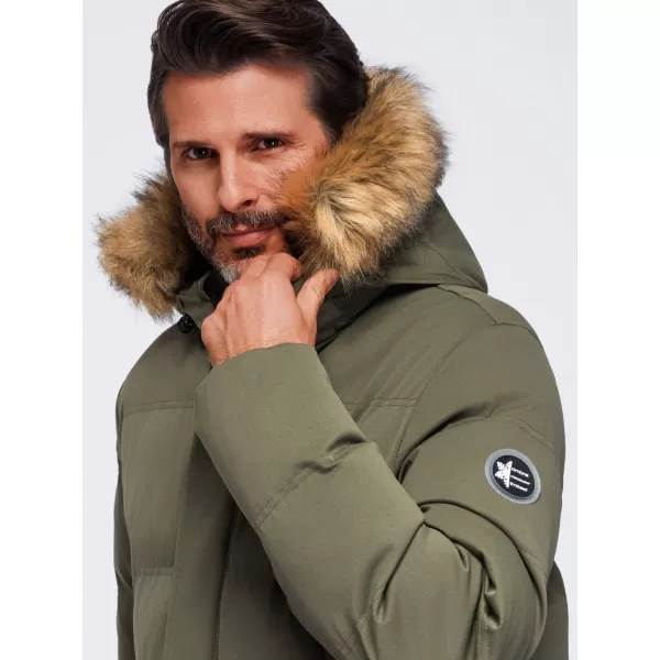  Pánska parka OMBRE OM-JALJ-0310 DARK OLIVE 