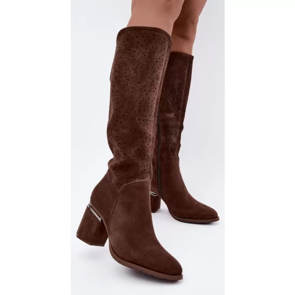  Dámske čižmy S.BARSKI HY62-8122 BROWN 