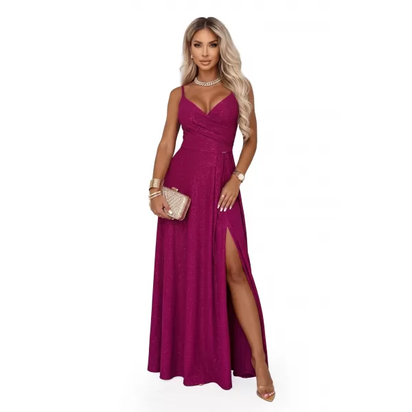  Dámske šaty NUMOCO 299-21 BROKÁTOVÁ FUCHSIA 