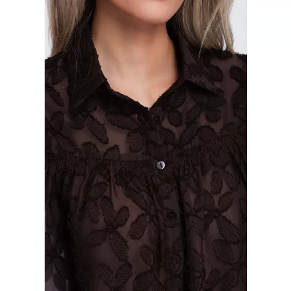  Dámska košeľa OMBRE OW-SH-E0074 BROWN 