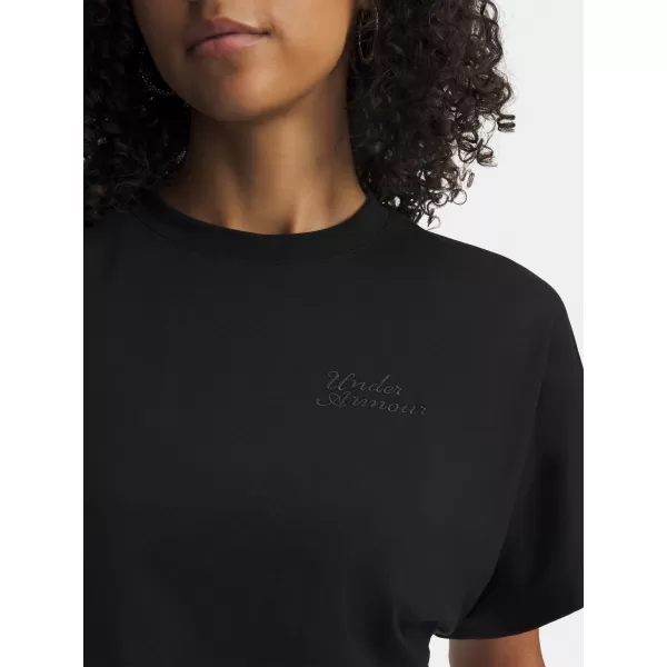  Dámske tričko UNDER ARMOUR CROPPED SCRIPT SS TEE 6009677-008 ČIERNA 