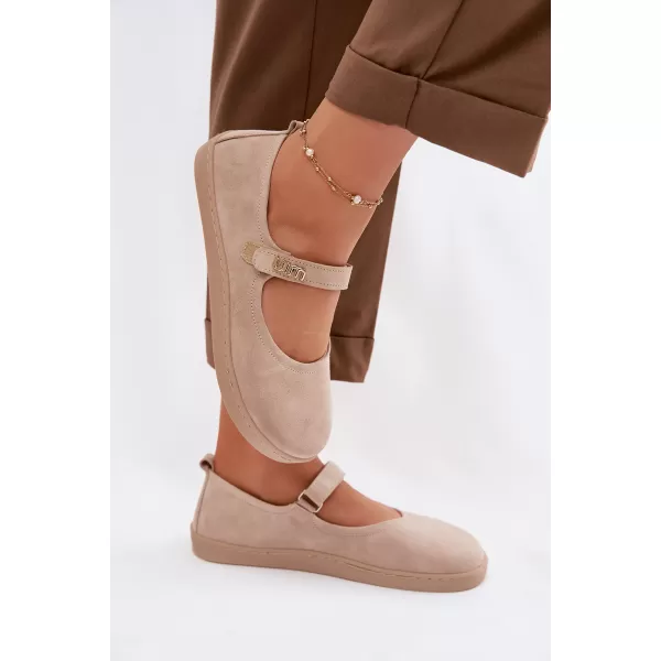  Dámske baleríny ZAZOO 10206 BEIGE 