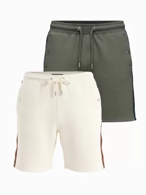 Pánsky set kraťas OMBRE Z128 CREAM/OLIVE