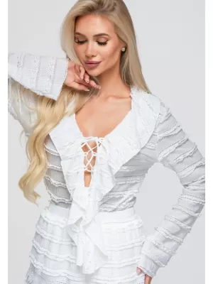 Dámska blúza OMBRE OW-TS-E0067 WHITE