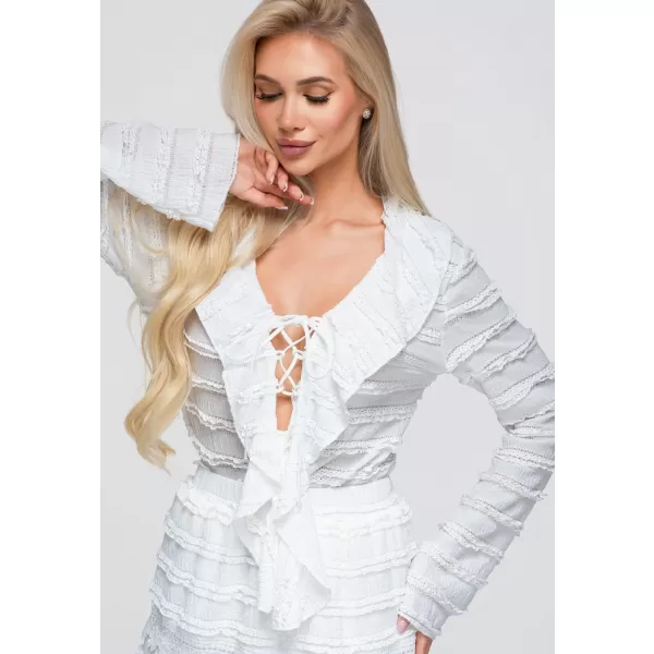  Dámska blúza OMBRE OW-TS-E0067 WHITE 