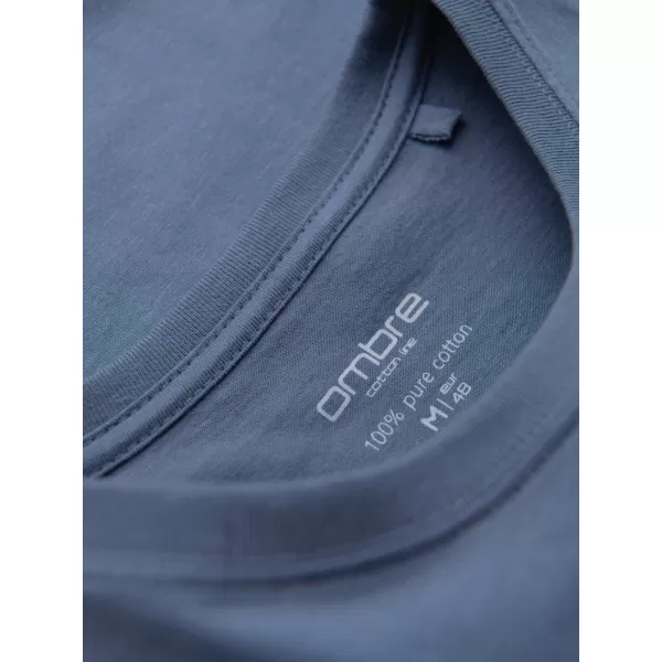  Pánske tričko OMBRE OM-TSBS-0268 WHITE/GRAPHITE/BLUE DENIM 