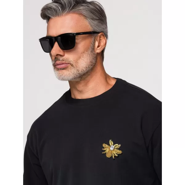  Pánske tričko OMBRE OM-TSCT-0275 BLACK 