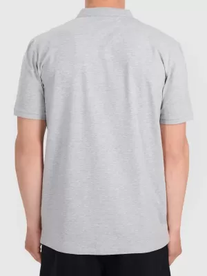 Pánske tričko s golierom 4F WMM00TPTSM0770 DARK GREY MELANGE