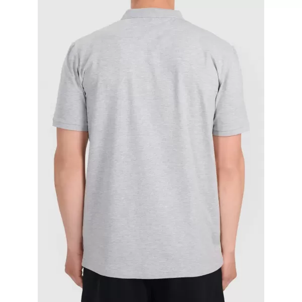  Pánske tričko s golierom 4F WMM00TPTSM0770 DARK GREY MELANGE 