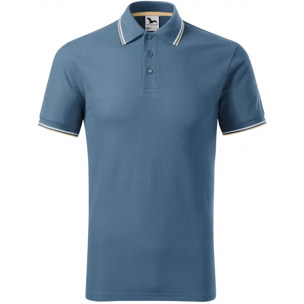  Pánske tričko s golierom MALFINI FOCUS 232 DENIM 