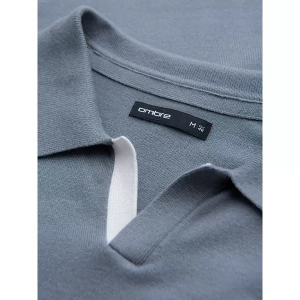  Pánske tričko s golierom OMBRE OM-POLS-0138 GREY 