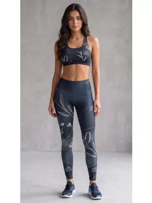 Dámske dlhé legíny premium (nové veľkosti) ALTISPORT VOJ/ALW083LEG05 ČIERNOBIELA