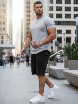 Pánske tričko DSTREET RX5675 SVETLO ŠEDÁ