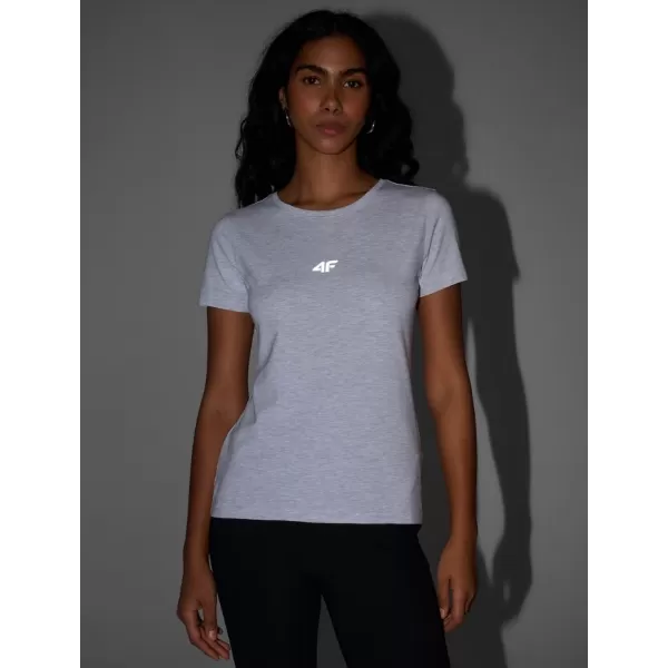  Dámske tričko 4F WMM00TTSHF2255 COLD LIGHT GREY MELANGE 