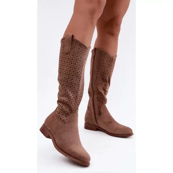  Dámske čižmy S.BARSKI HY62-8144 COFFEE 