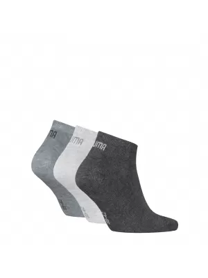 Ponožky PUMA UNISEX SNEAKER PLAIN 3P 93862416 ANTHRACIT/L MEL GREY/M MEL GREY